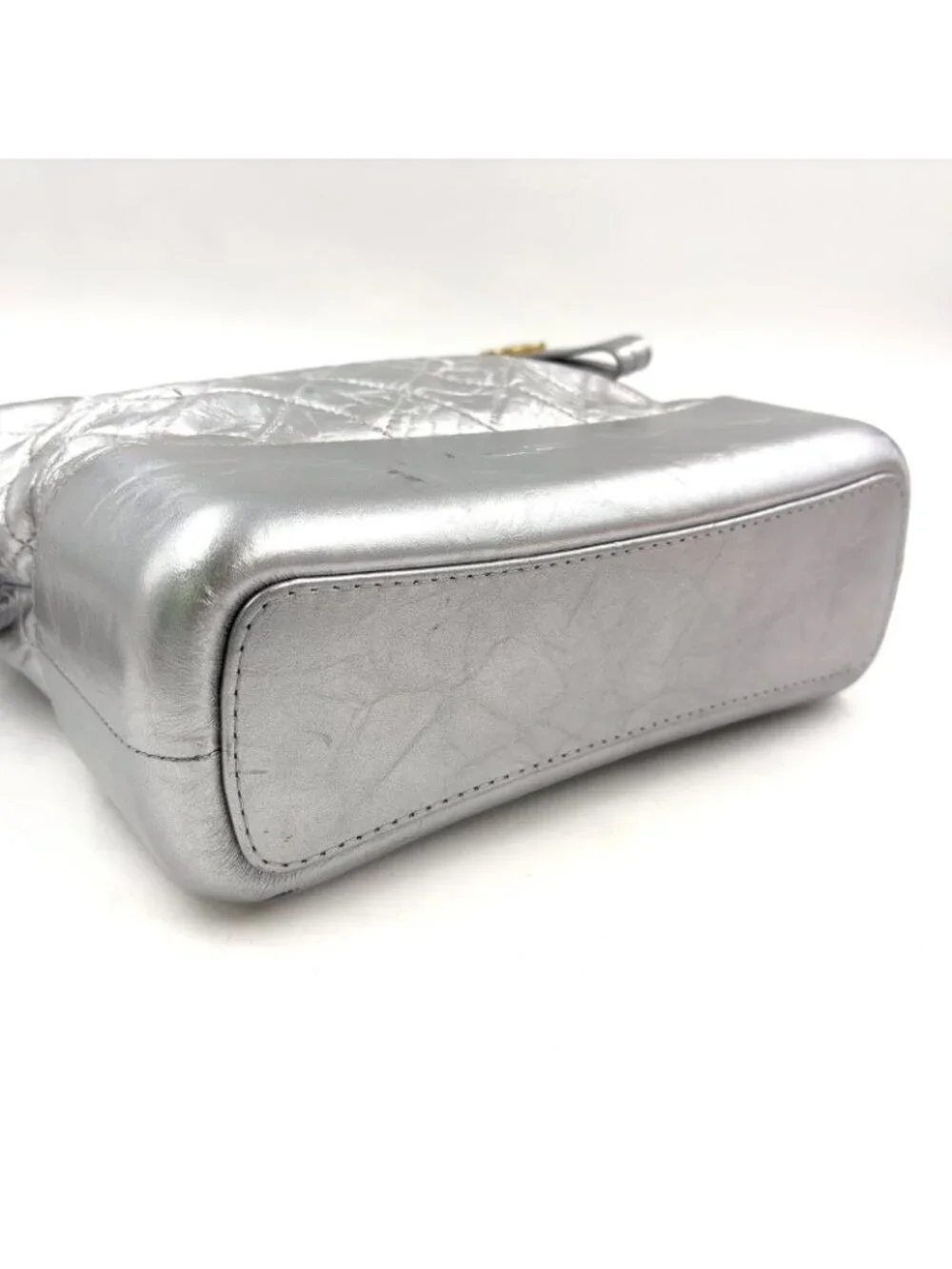 Chanel Gabrielle Calfskin Silver Chain Shoulder Bag Gold